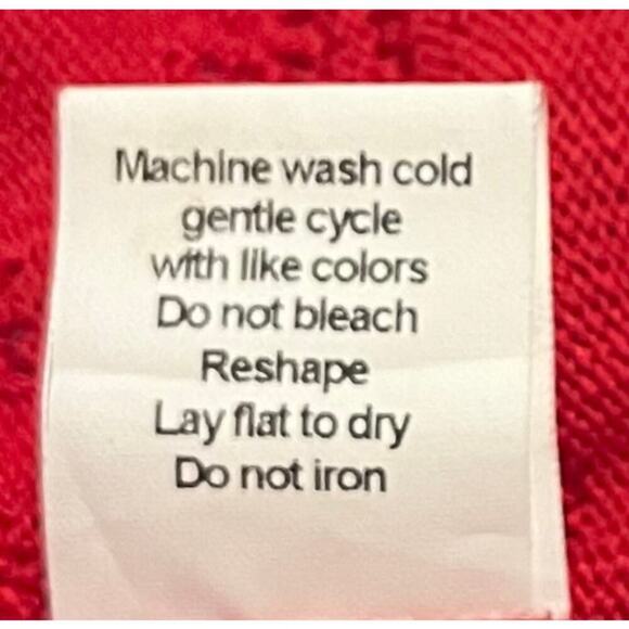 NOTATIONS LONG SLEEVE, OPEN FRONT, ACRYLIC SWEATER, WOMENS, M, RED, NO BUTTONS - Picture 11 of 11